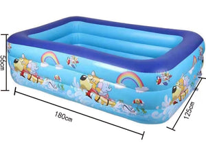 🌞 Piscina Inflable Rectangular para Niños 🏊‍♂️🌊 - 180 cm X 3 anillos